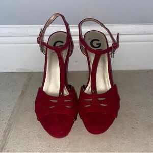 G by Guess Strappy Red Heels